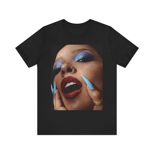 A black graphic t-shirt featuring a graphic related to Tinashe's '2 On' song or era.