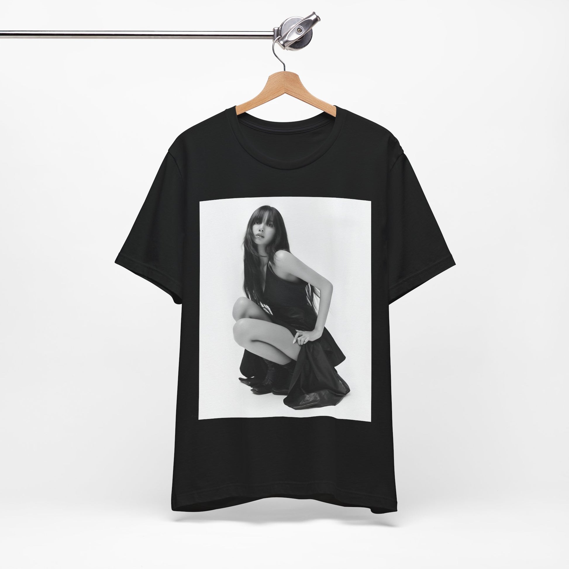A black graphic t-shirt featuring a graphic related to Lisa's 'Money' song era.
