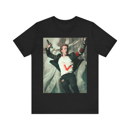 A black graphic t-shirt featuring the album cover art for Coldplay's 'Viva La Vida or Death and All His Friends'.