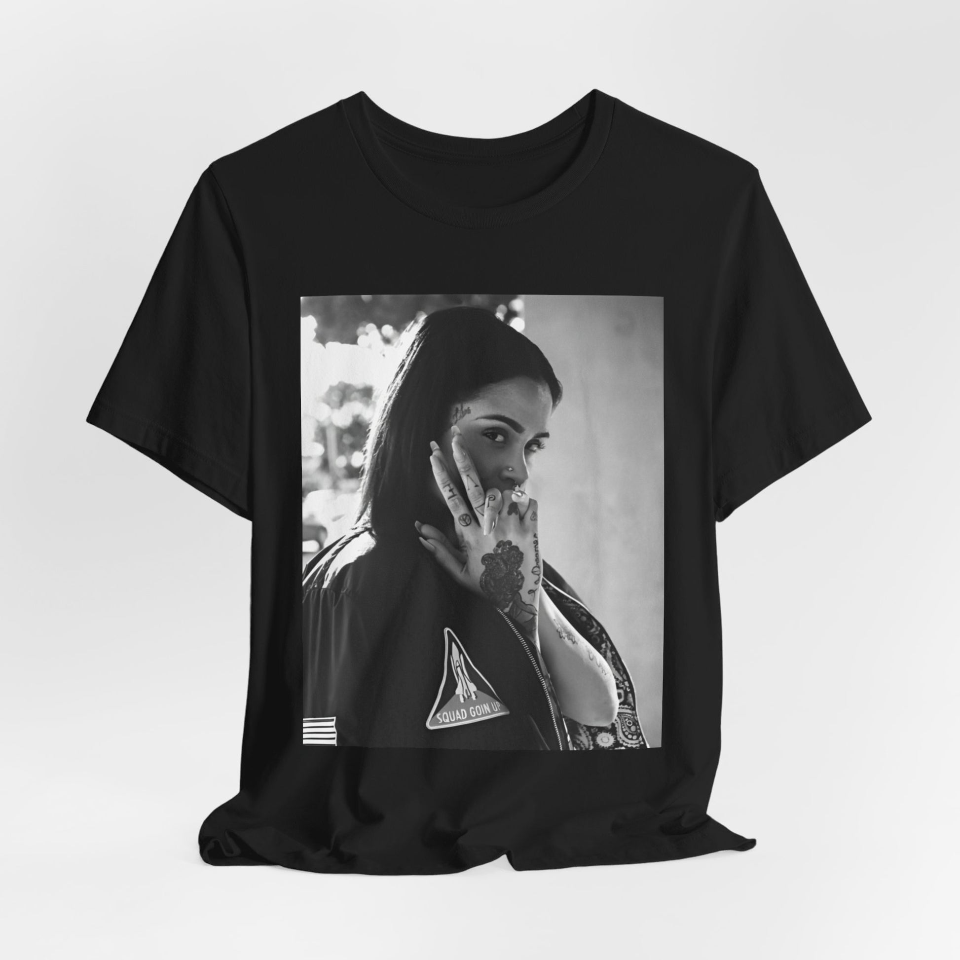 A black graphic t-shirt featuring a graphic related to Kehlani's 'SweetSexySavage' album era.