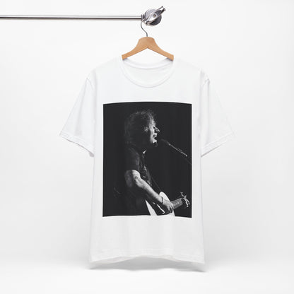 A black graphic t-shirt featuring a graphic related to Ed Sheeran's stadium tour.