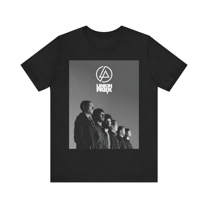 A black graphic t-shirt featuring a vintage graphic related to Linkin Park's 'Meteora' album era.