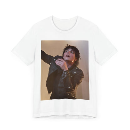 A black graphic t-shirt featuring a graphic or photo of My Chemical Romance performing live on stage.