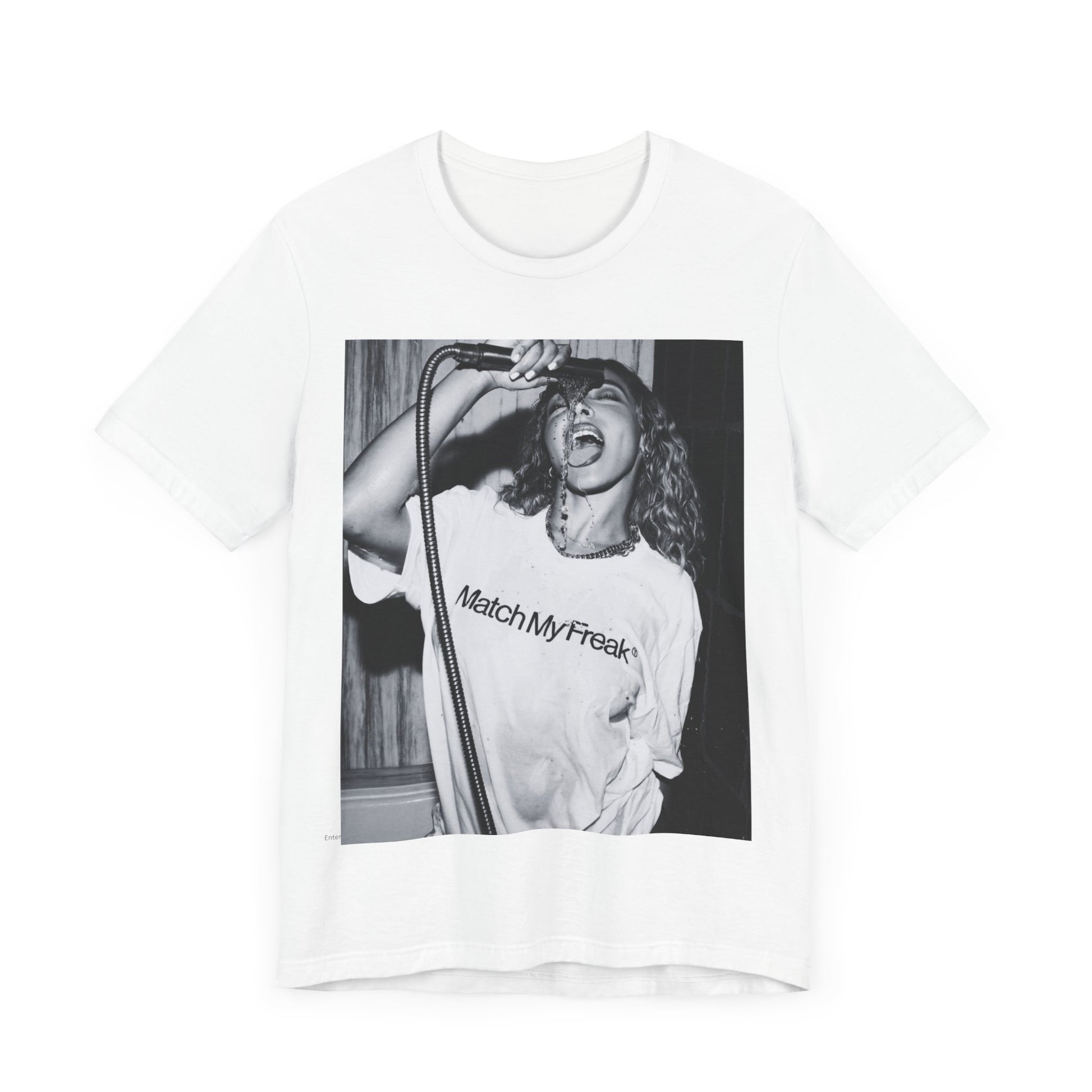 A black graphic t-shirt featuring a black and white graphic related to Tinashe's 'Nasty' era.