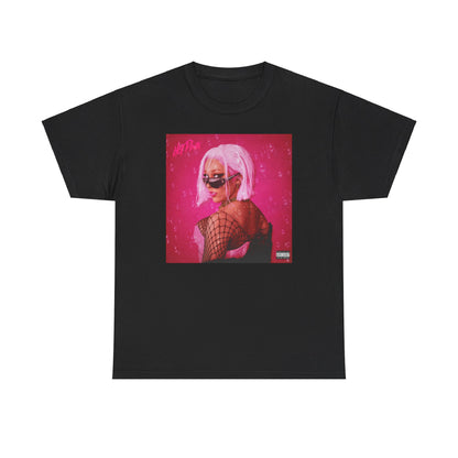 A black graphic t-shirt featuring a graphic related to Doja Cat's "Hot Pink" album era.