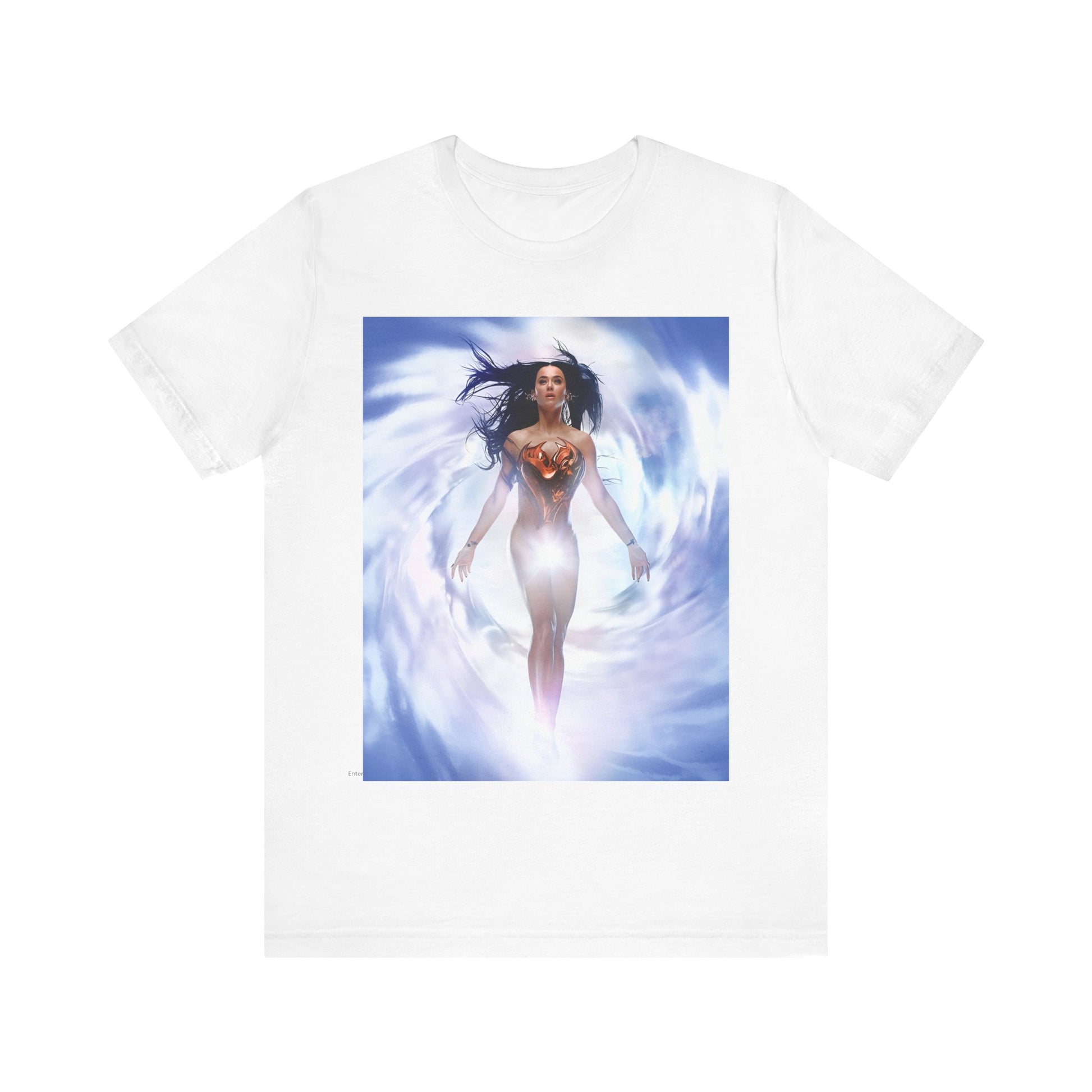 A black graphic t-shirt featuring a graphic related to Katy Perry's '143' era.