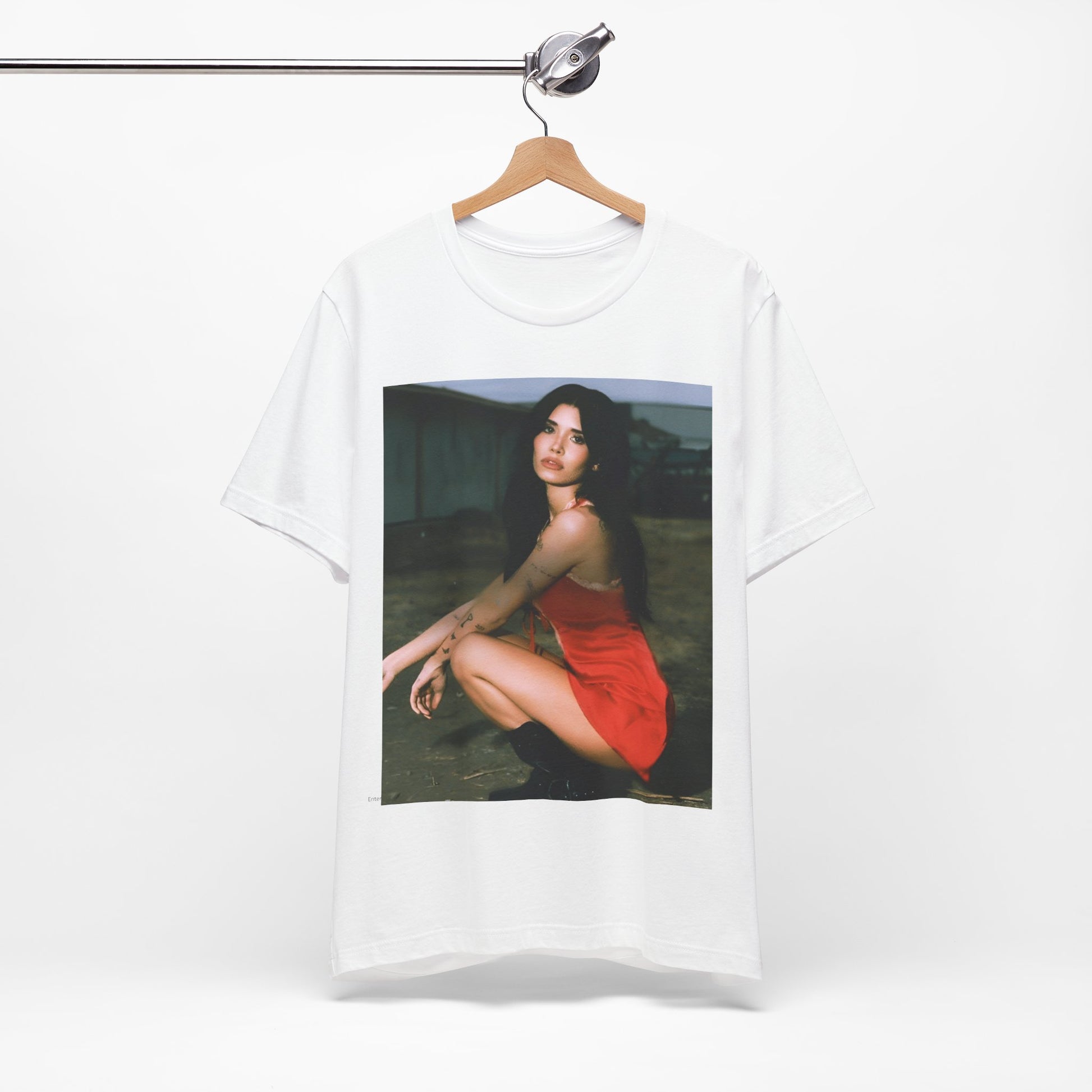 A black graphic t-shirt featuring a cool emo graphic of Nessa Barrett.