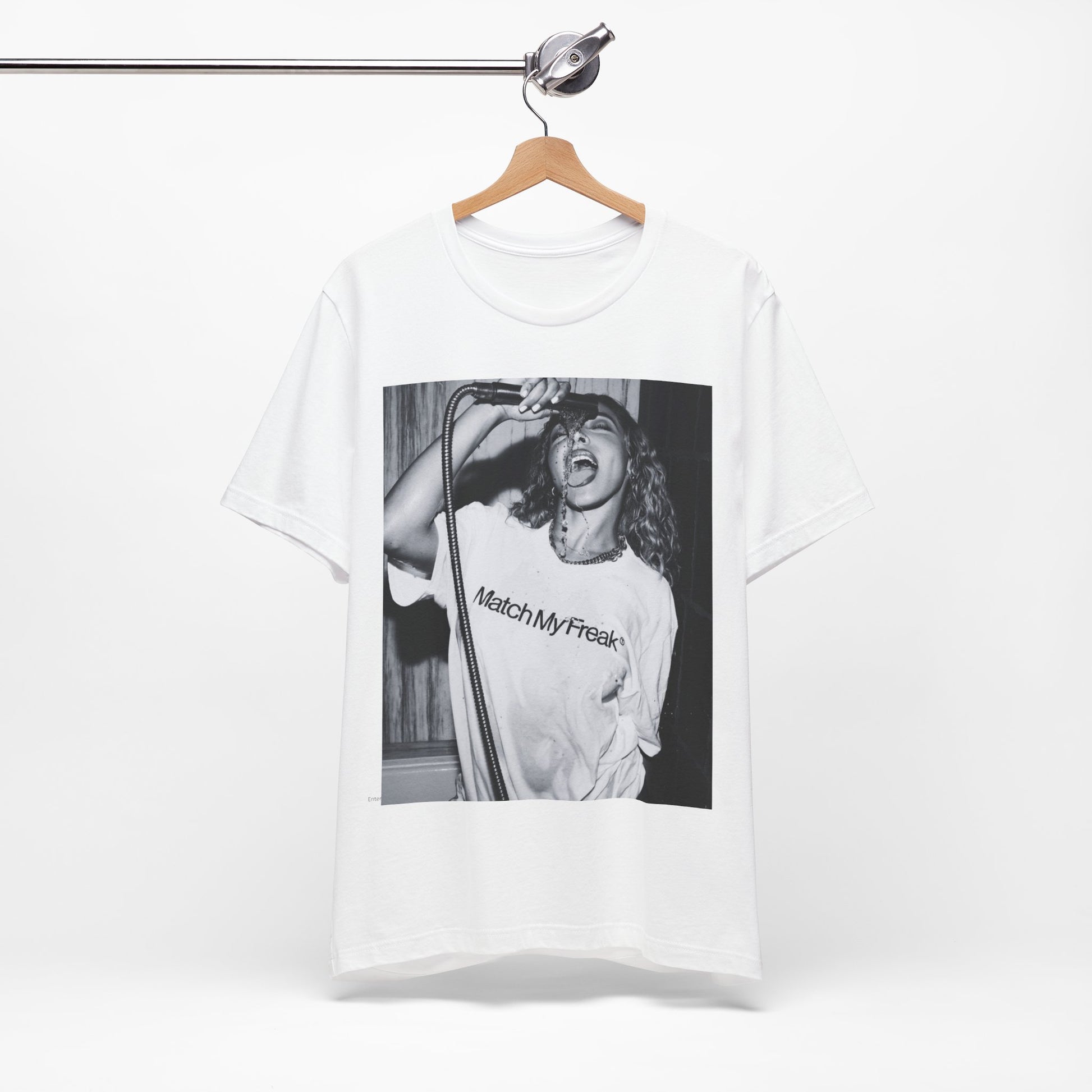 A black graphic t-shirt featuring a black and white graphic related to Tinashe's 'Nasty' era.