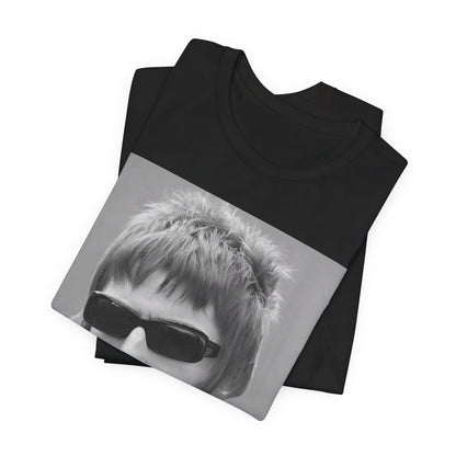 A black graphic t-shirt featuring a vintage graphic related to Oasis's 'Wonderwall' song or era.