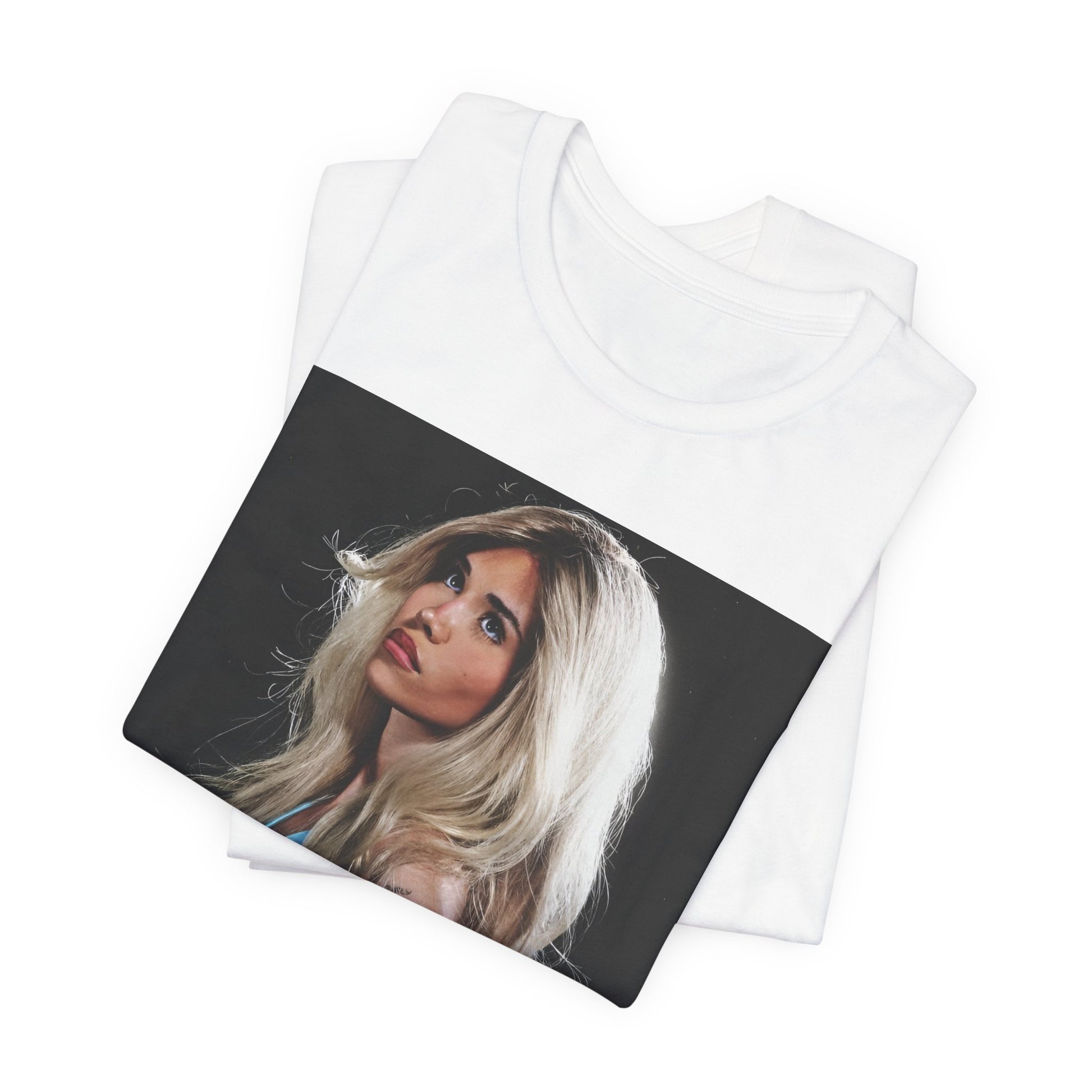 A black graphic t-shirt featuring a graphic related to Nessa Barrett's 'Pain' song or era.