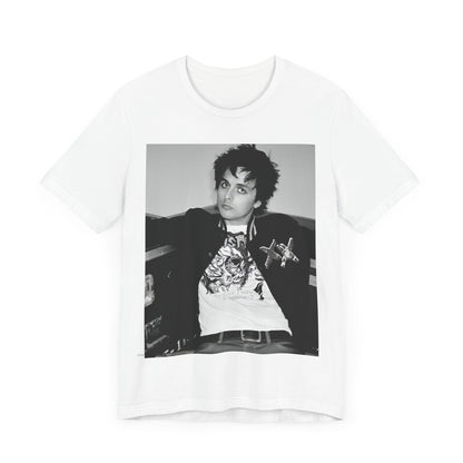 A black graphic t-shirt featuring a graphic of Billie Joe Armstrong from Green Day.