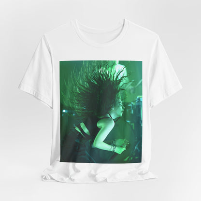 A black graphic t-shirt featuring a vintage live graphic related to Lorde's 'Royals' song or era.