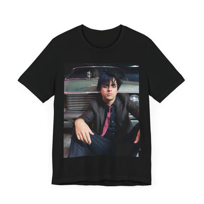 A black graphic t-shirt featuring a graphic related to Green Day's 'Boulevard of Broken Dreams' song or era.