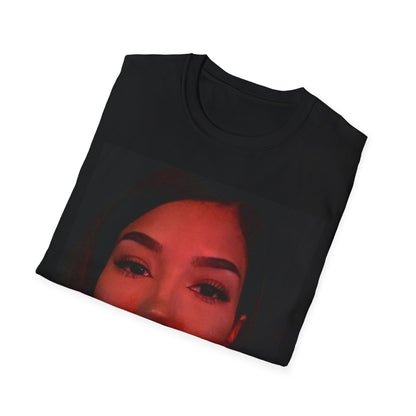 A black graphic t-shirt featuring a signature graphic of Jhene Aiko.