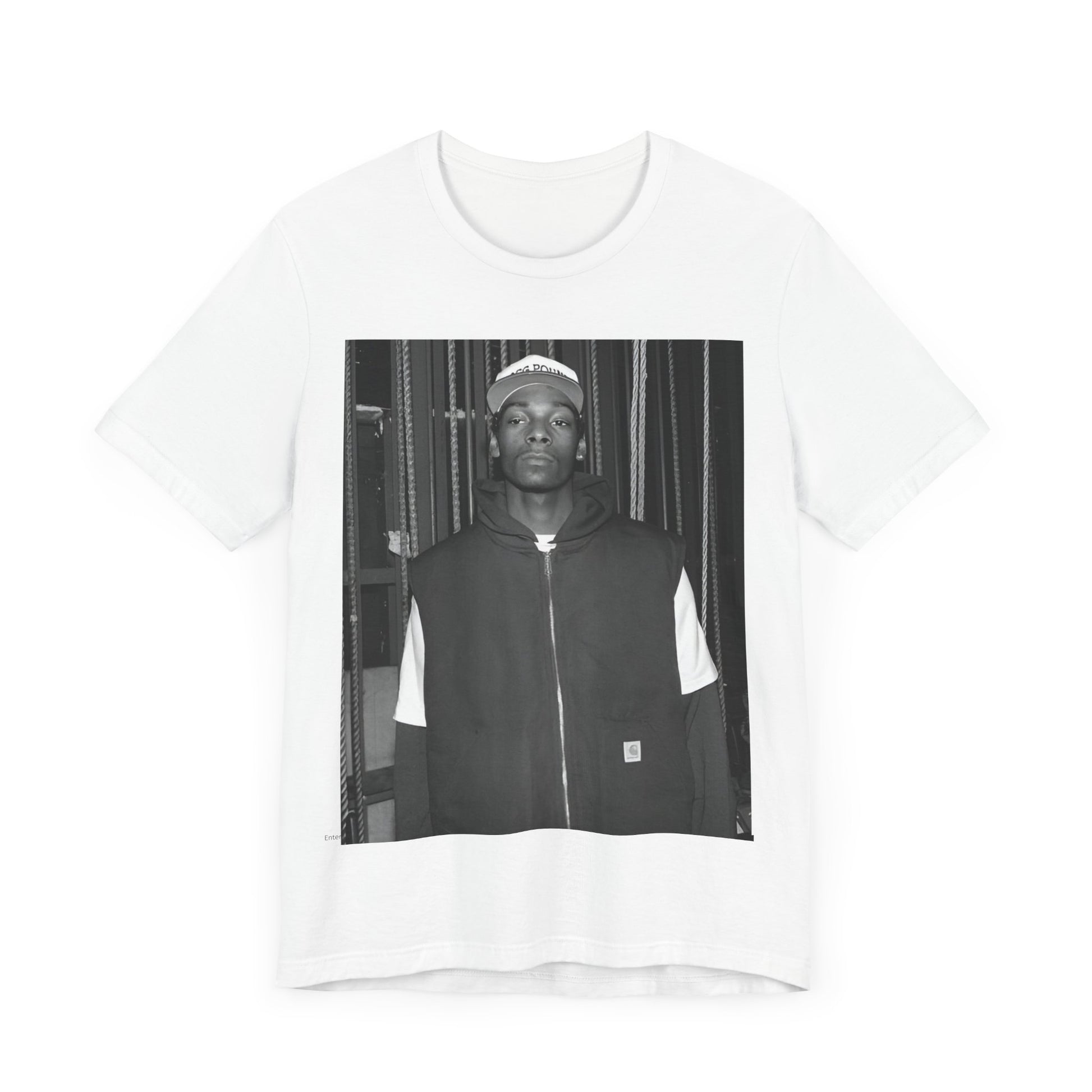 A black graphic t-shirt featuring a graphic of Snoop Dogg emphasizing a rebellious spirit.