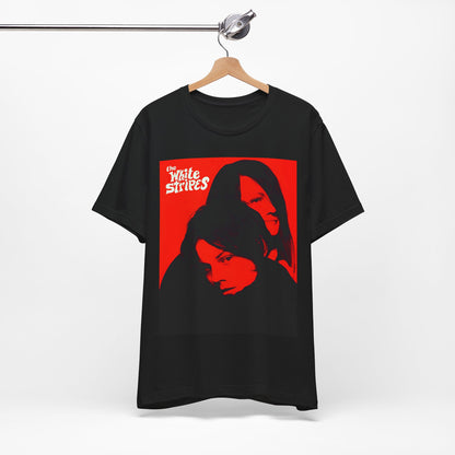 A black graphic t-shirt featuring a graphic related to The White Stripes' 'Icky Thump' album era.