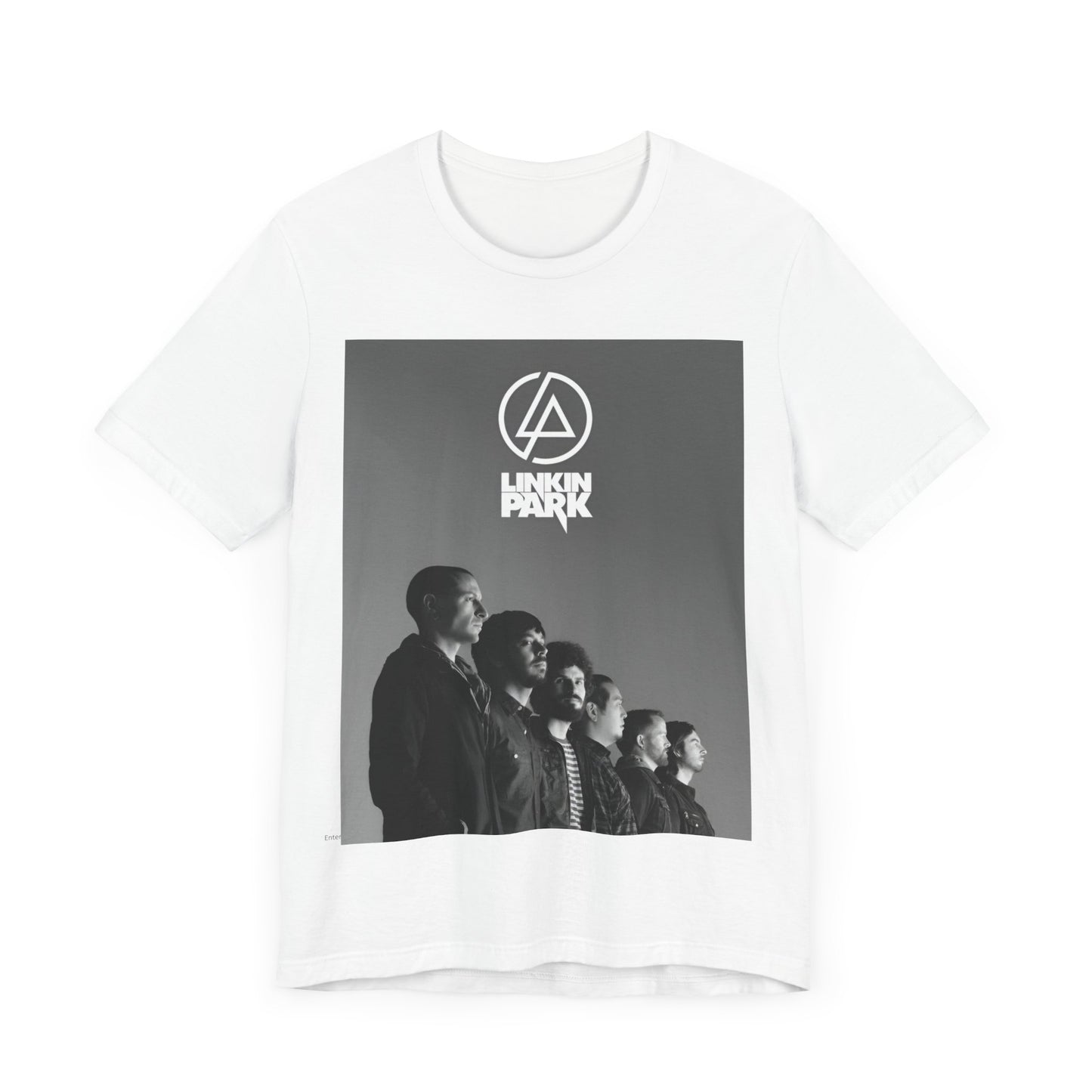 A black graphic t-shirt featuring a vintage graphic related to Linkin Park's 'Meteora' album era.