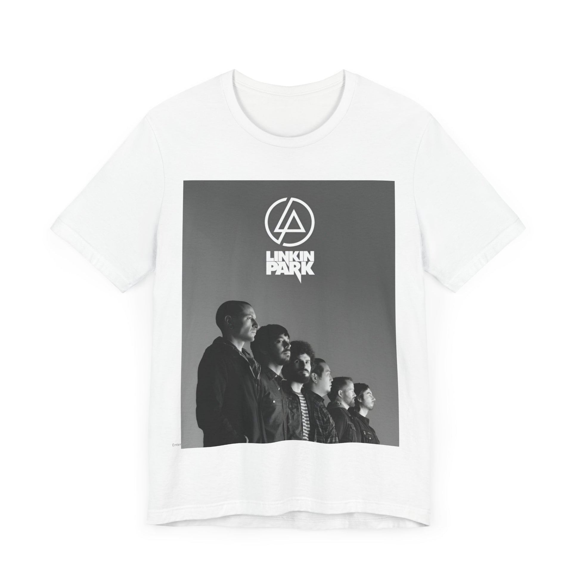 A black graphic t-shirt featuring a vintage graphic related to Linkin Park's 'Meteora' album era.