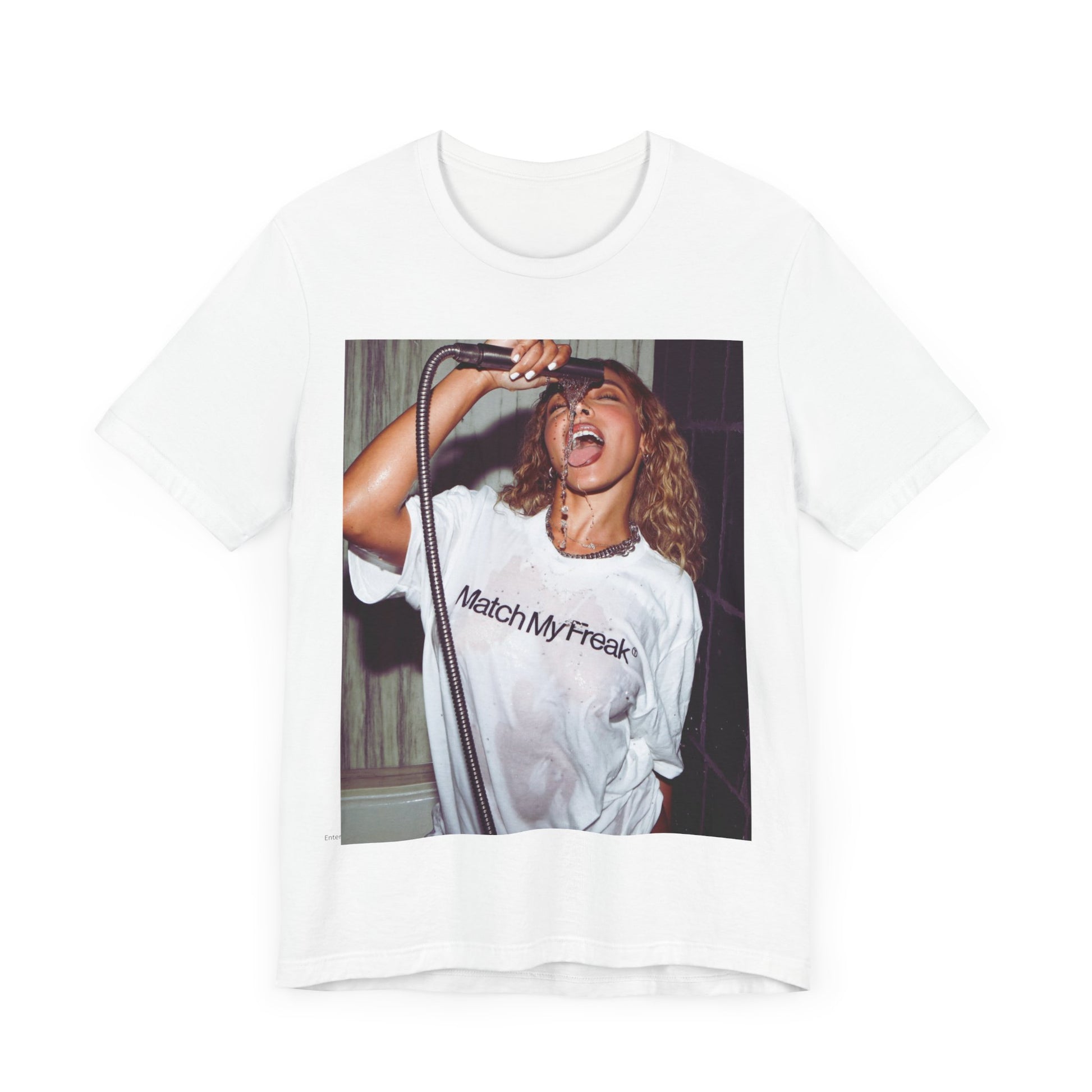 A black graphic t-shirt featuring an aesthetic graphic of Tinashe with a 'Nasty' vibe.