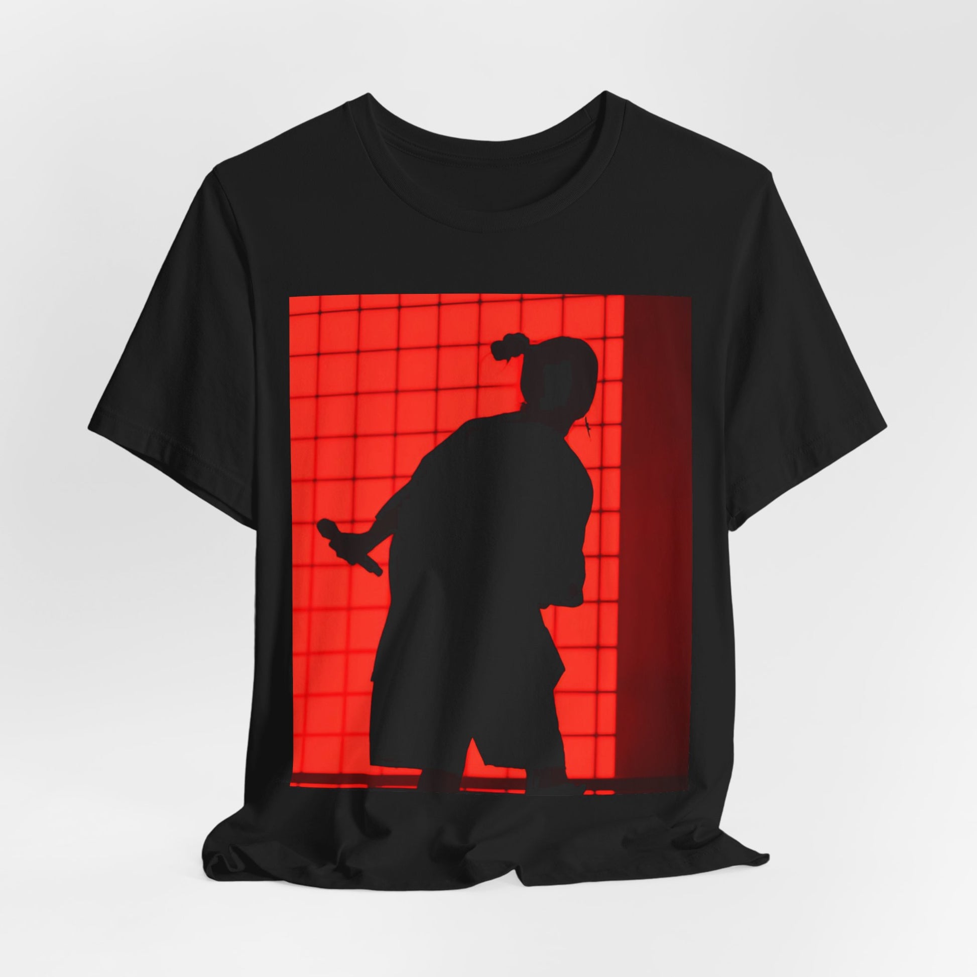 A gothic, horror-inspired graphic t-shirt featuring a dark and moody design related to Billie Eilish.