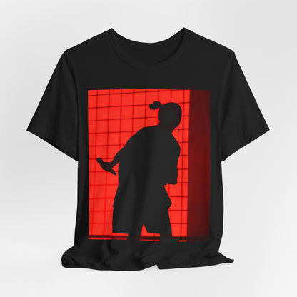 A gothic, horror-inspired graphic t-shirt featuring a dark and moody design related to Billie Eilish.