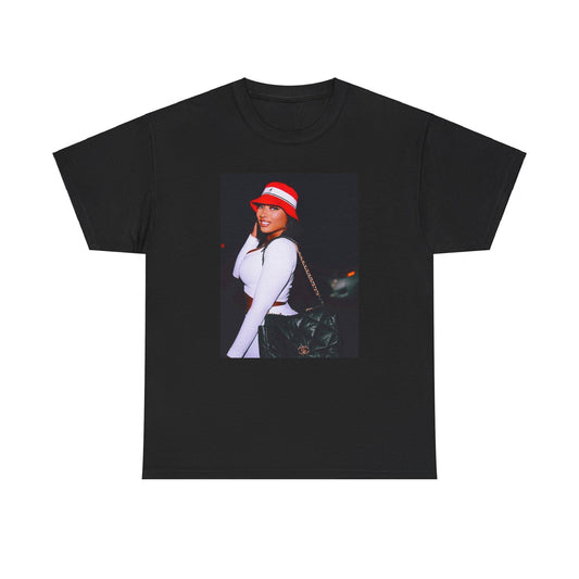 A black graphic t-shirt featuring an iconic fashion graphic of Megan Thee Stallion.
