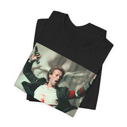 A black graphic t-shirt featuring the album cover art for Coldplay's 'Viva La Vida or Death and All His Friends'.