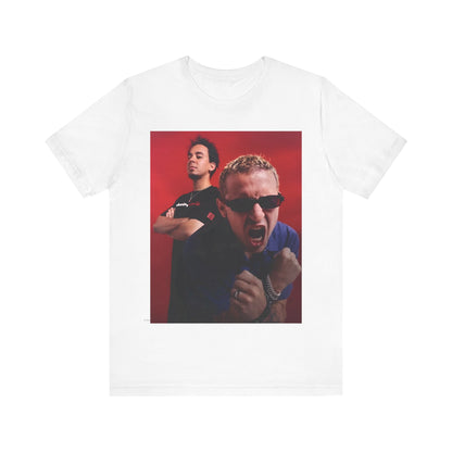 A black graphic t-shirt featuring a 2000s alt-rock aesthetic graphic of Linkin Park.