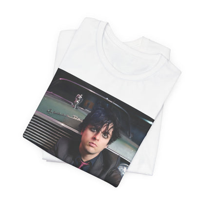 A black graphic t-shirt featuring a graphic related to Green Day's 'Boulevard of Broken Dreams' song or era.