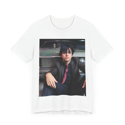 A black graphic t-shirt featuring a graphic related to Green Day's 'Boulevard of Broken Dreams' song or era.