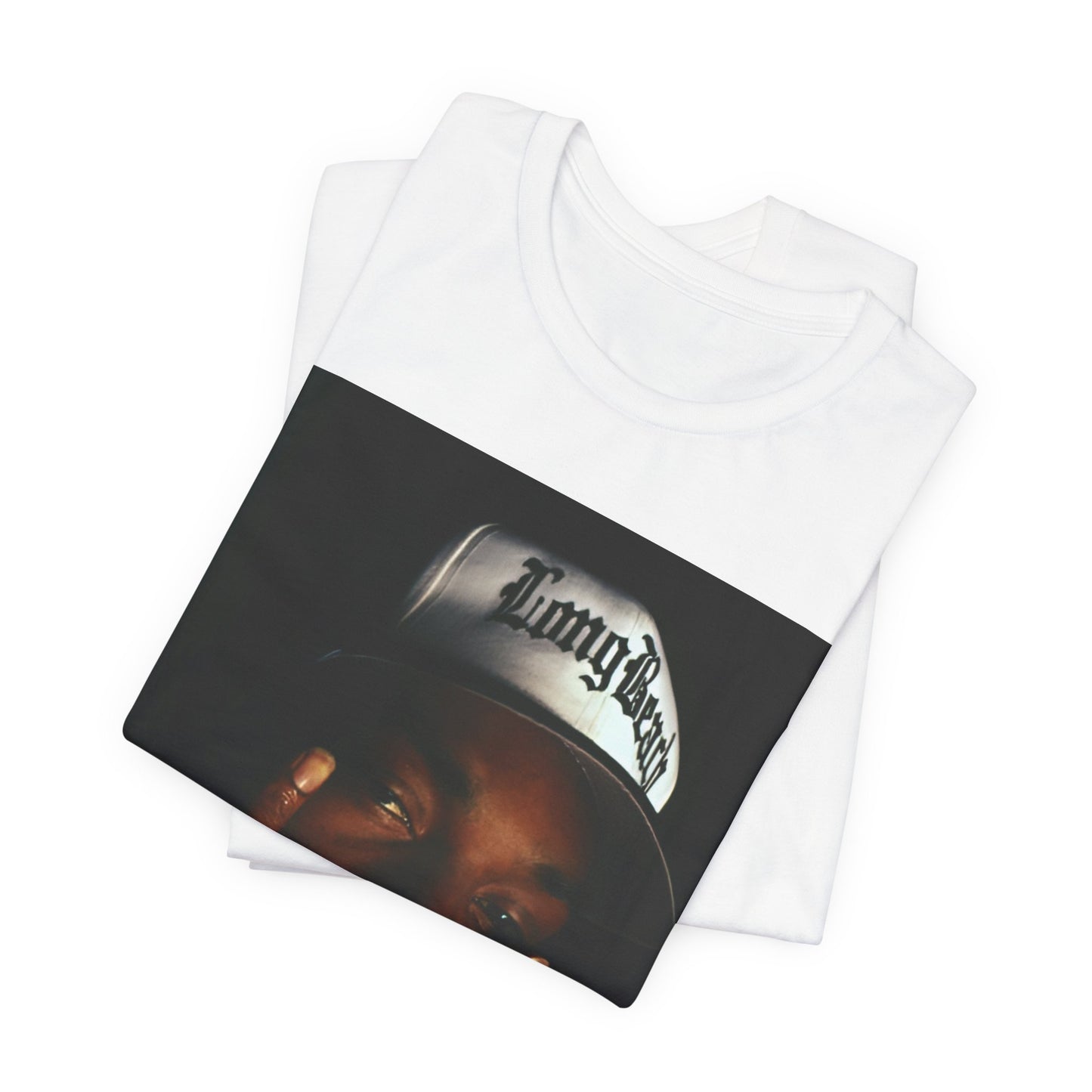 A black graphic t-shirt featuring a graphic of Snoop Dogg giving the middle finger.