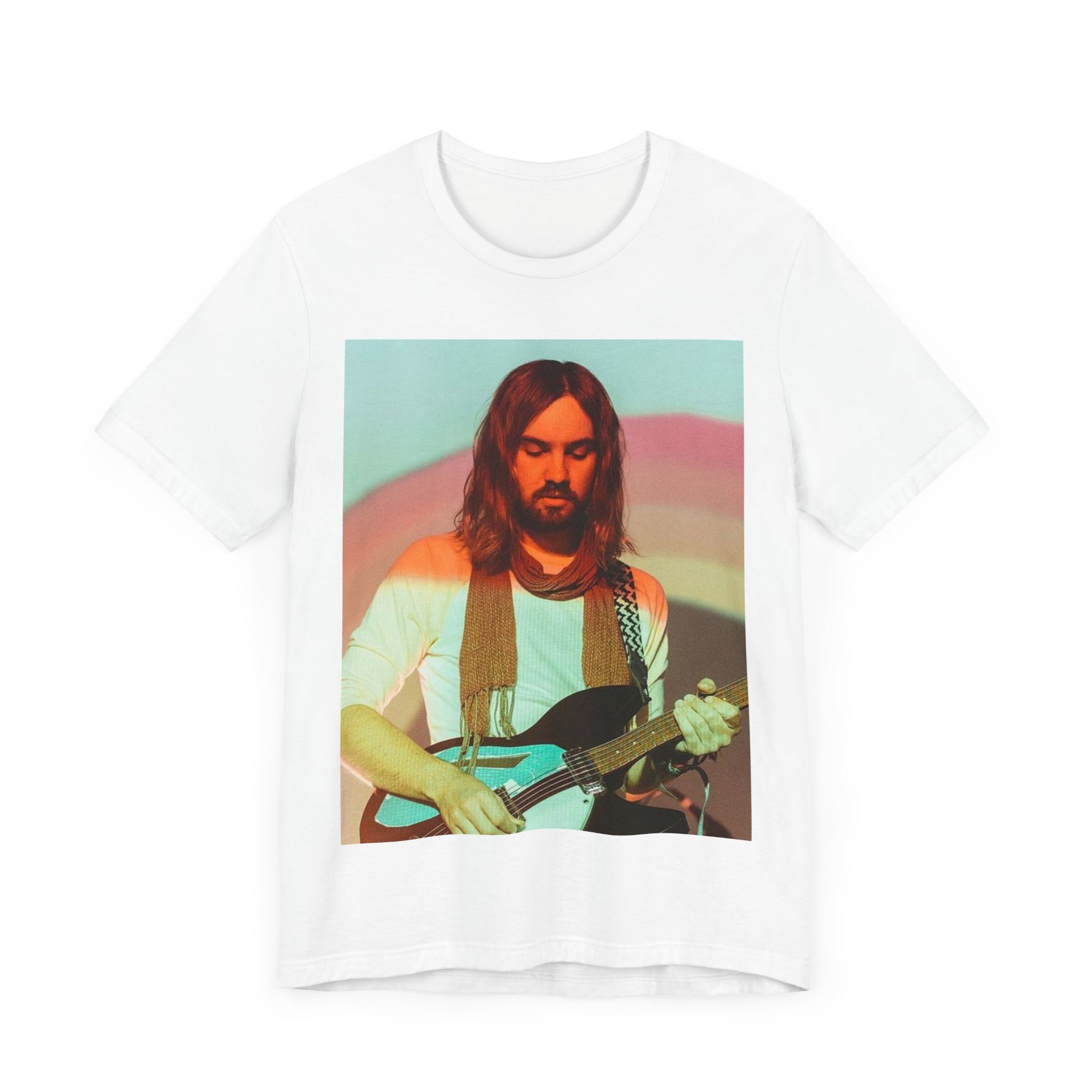 A black graphic t-shirt featuring a dream rock aesthetic graphic of Tame Impala.