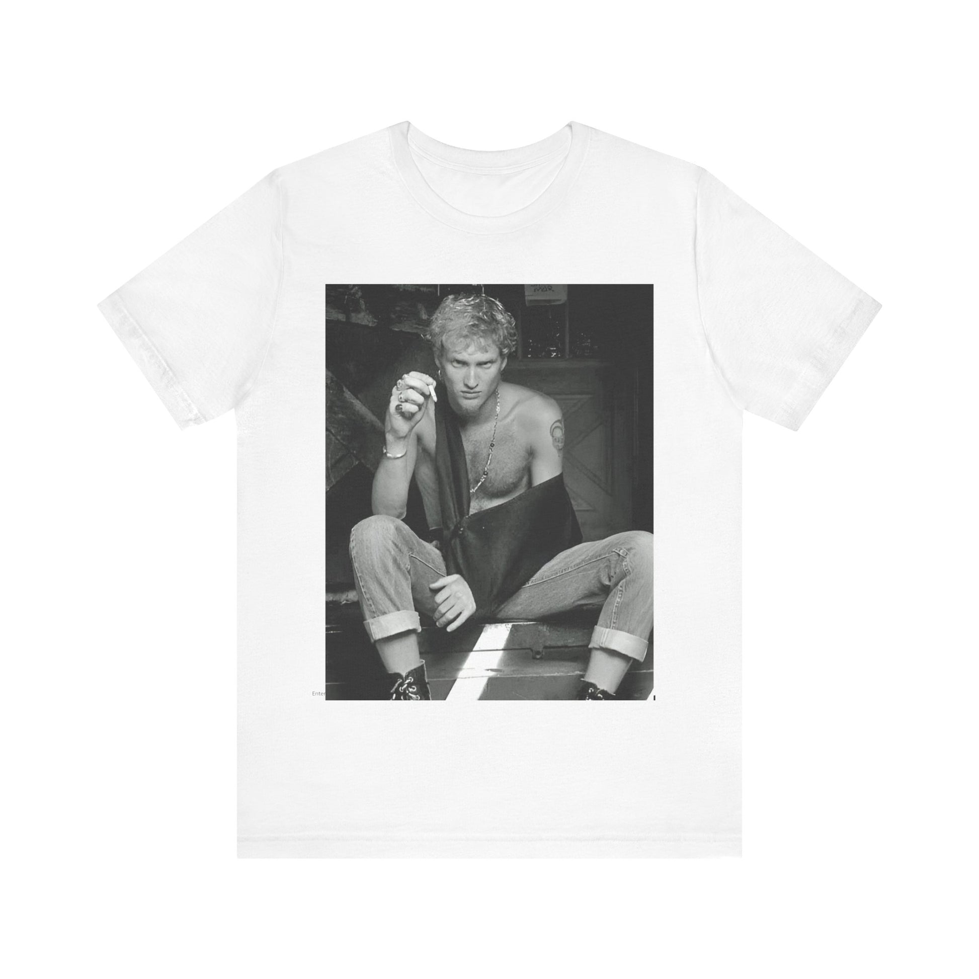 A black graphic t-shirt featuring a 90s-style graphic of Layne Staley from Alice In Chains, possibly a portrait or performance image.