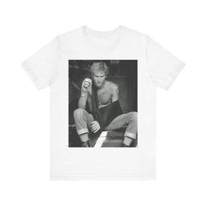 A black graphic t-shirt featuring a 90s-style graphic of Layne Staley from Alice In Chains, possibly a portrait or performance image.