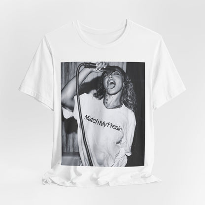 A black graphic t-shirt featuring a black and white graphic related to Tinashe's 'Nasty' era.
