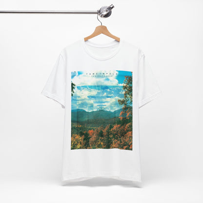 A black graphic t-shirt featuring a graphic related to Tame Impala's 'InnerSpeaker' album.