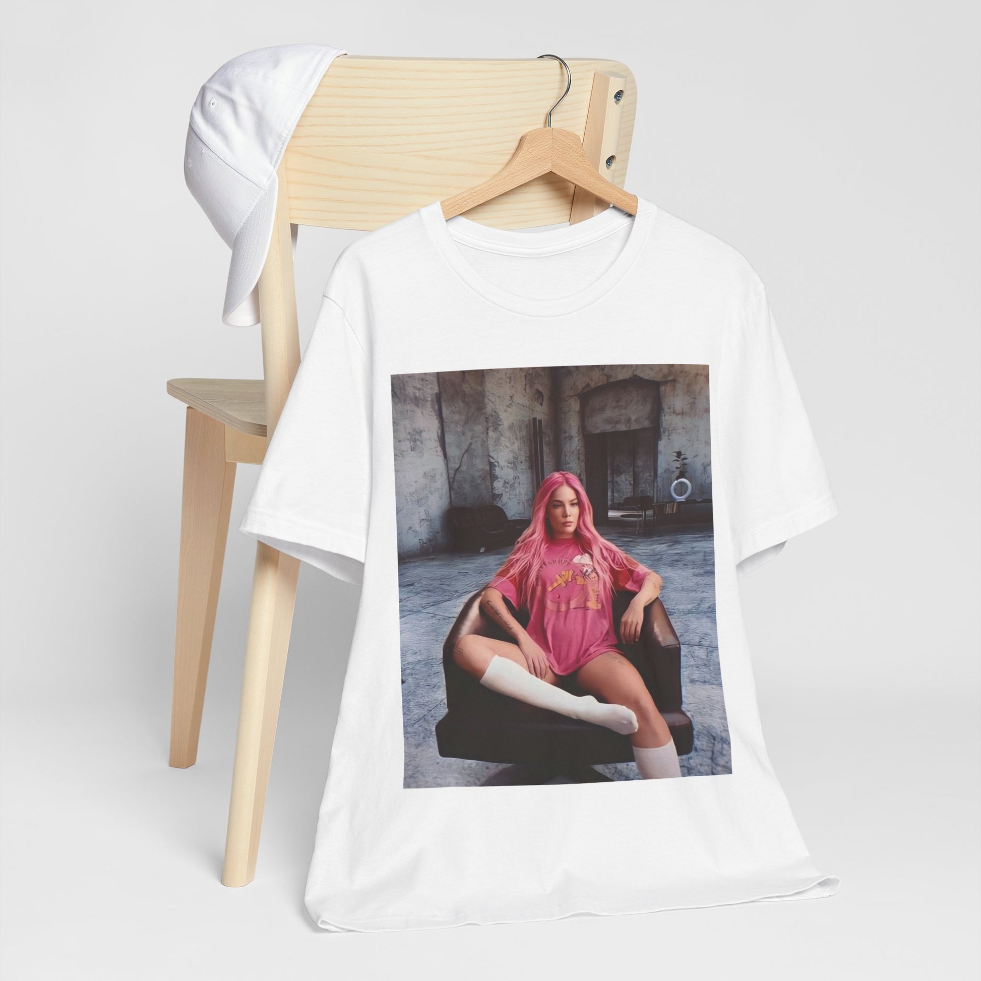 A black graphic t-shirt featuring a retro graphic related to Halsey's 'Badlands' album era.