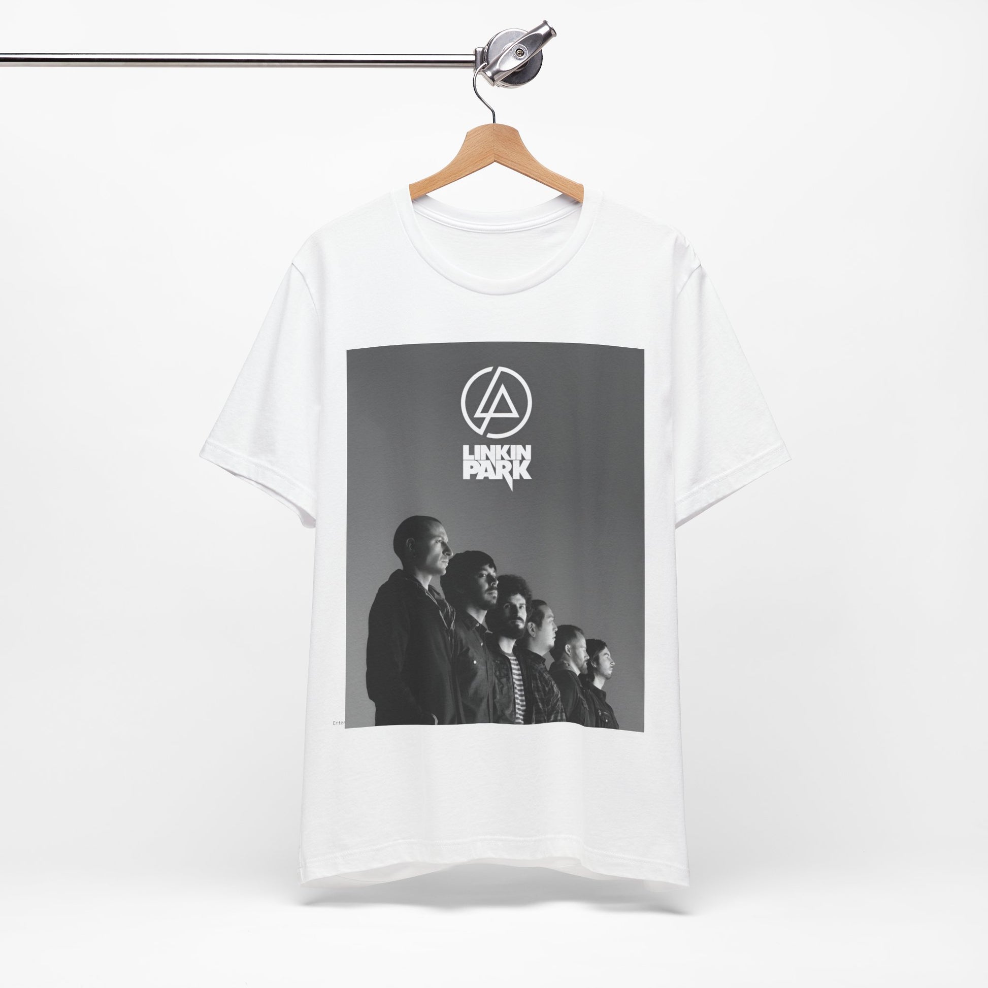 A black graphic t-shirt featuring a vintage graphic related to Linkin Park's 'Meteora' album era.
