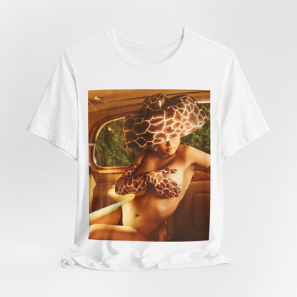 A black graphic t-shirt featuring a graphic of Cardi B as a hip hop culture phenomenon.