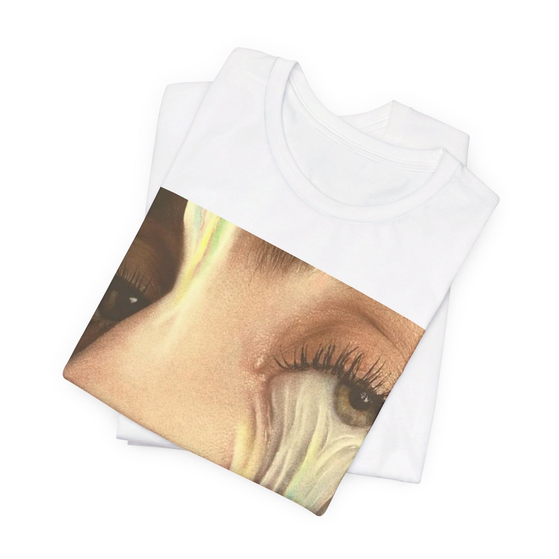 A black graphic t-shirt featuring an artistic or aesthetic graphic of Lady Gaga.