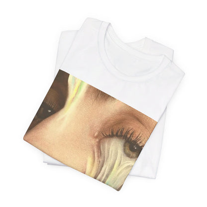 A black graphic t-shirt featuring an artistic or aesthetic graphic of Lady Gaga.