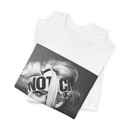 A black graphic t-shirt featuring a glam graphic related to Lady Gaga's 'Born This Way' album era.