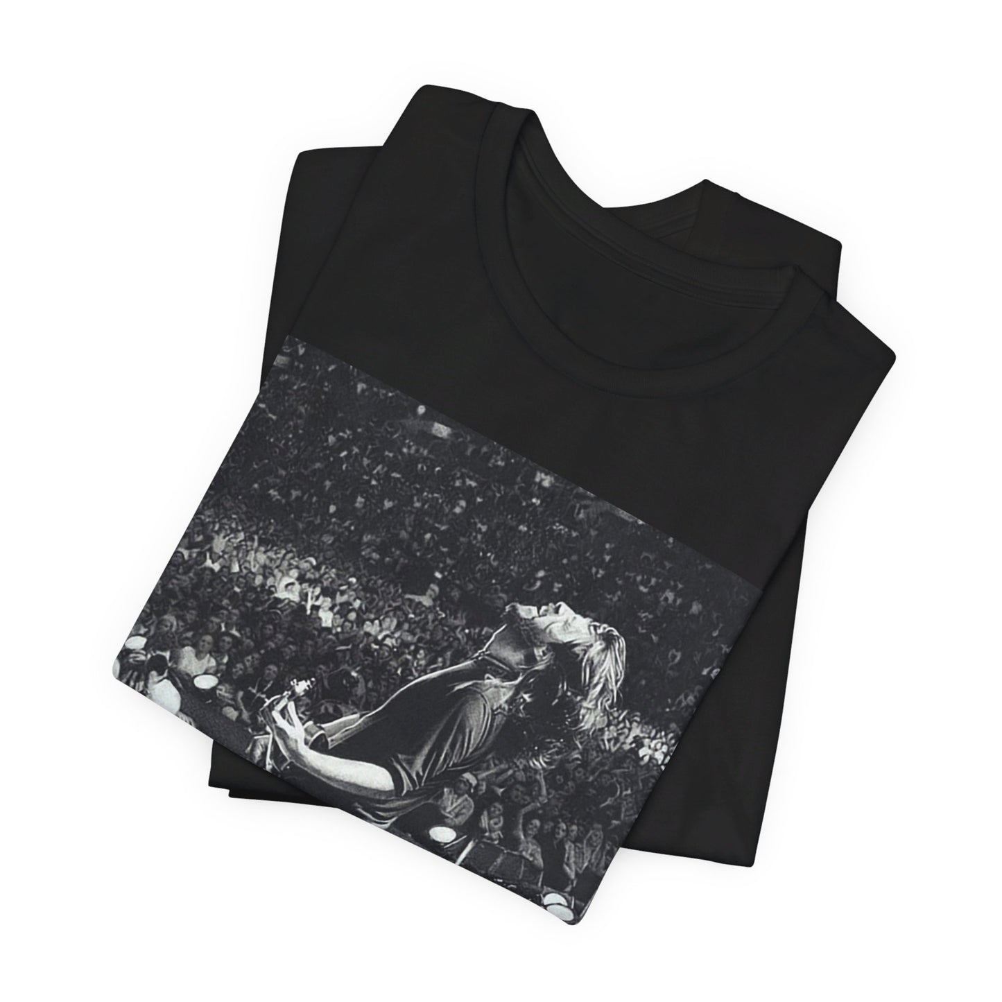 A black graphic t-shirt featuring a graphic related to Foo Fighters' 'Everlong' song or era.