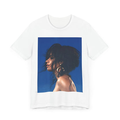 A black graphic t-shirt featuring a retro graphic related to Camila Cabello's "Havana" album.