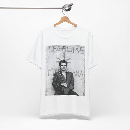 A black graphic t-shirt featuring a graphic of The Police with reggae-influenced pop elements.