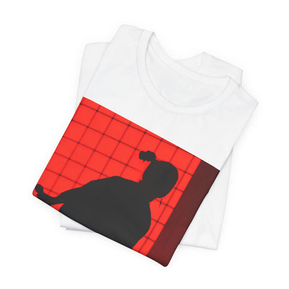 A gothic, horror-inspired graphic t-shirt featuring a dark and moody design related to Billie Eilish.