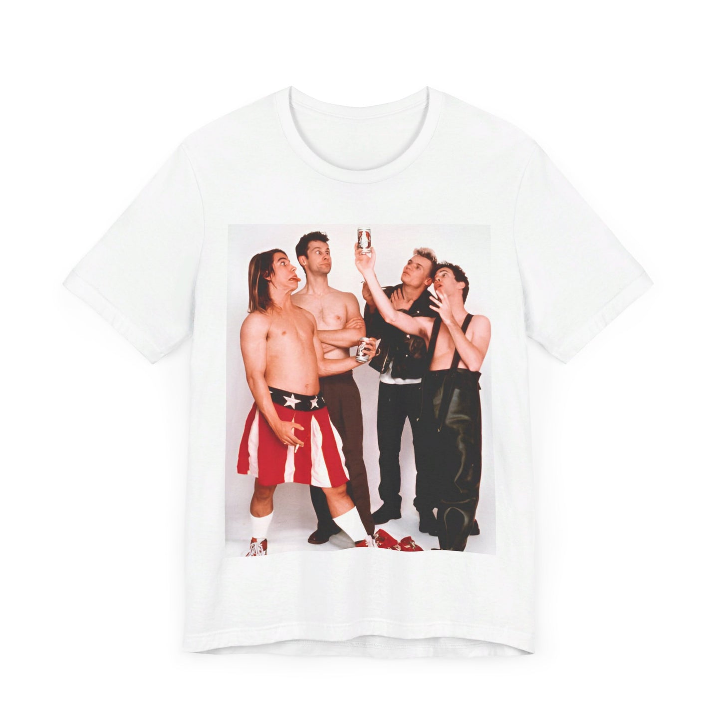 A black graphic t-shirt featuring a graphic related to Red Hot Chili Peppers' 'Californication' album era.