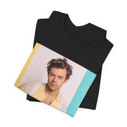 A black graphic t-shirt featuring a graphic related to Harry Styles' 'Watermelon Sugar' song or era.