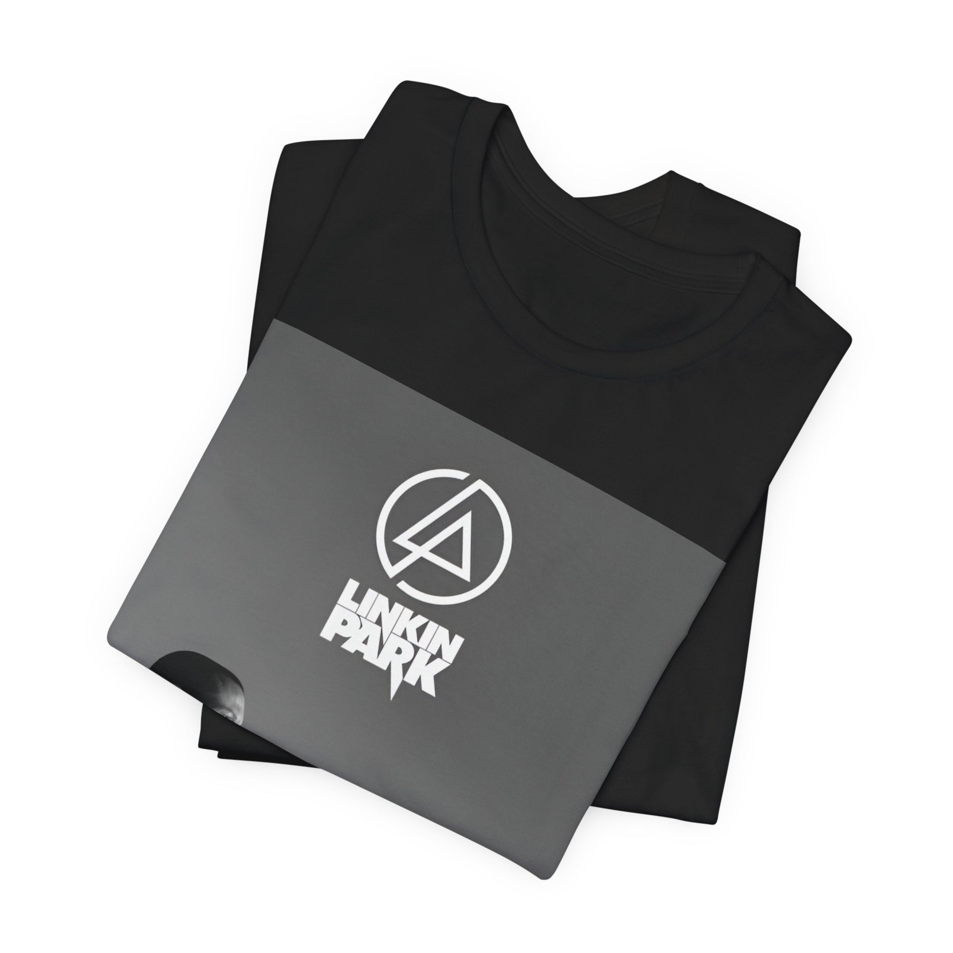 A black graphic t-shirt featuring a vintage graphic related to Linkin Park's 'Meteora' album era.