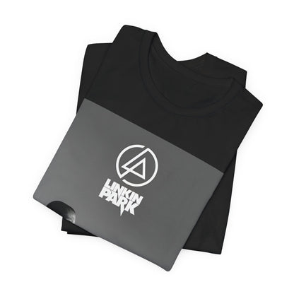 A black graphic t-shirt featuring a vintage graphic related to Linkin Park's 'Meteora' album era.